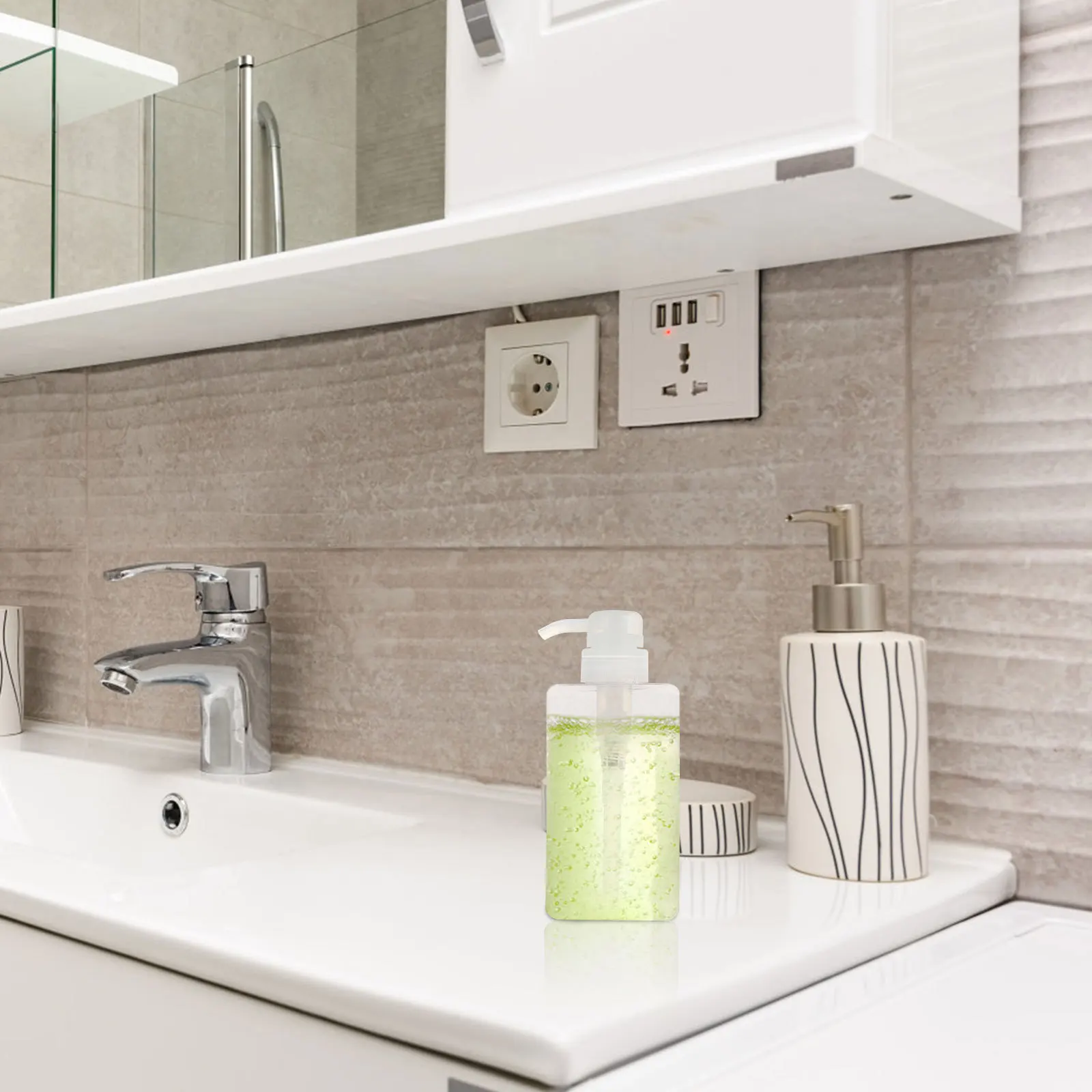 3 قطعة 450 مللي زجاجات المضخة الفارغة إعادة الملء السفر زجاجة محلول للشامبو الجسم غسل منظف الوجه التعبئة الفرعية Petg موزع