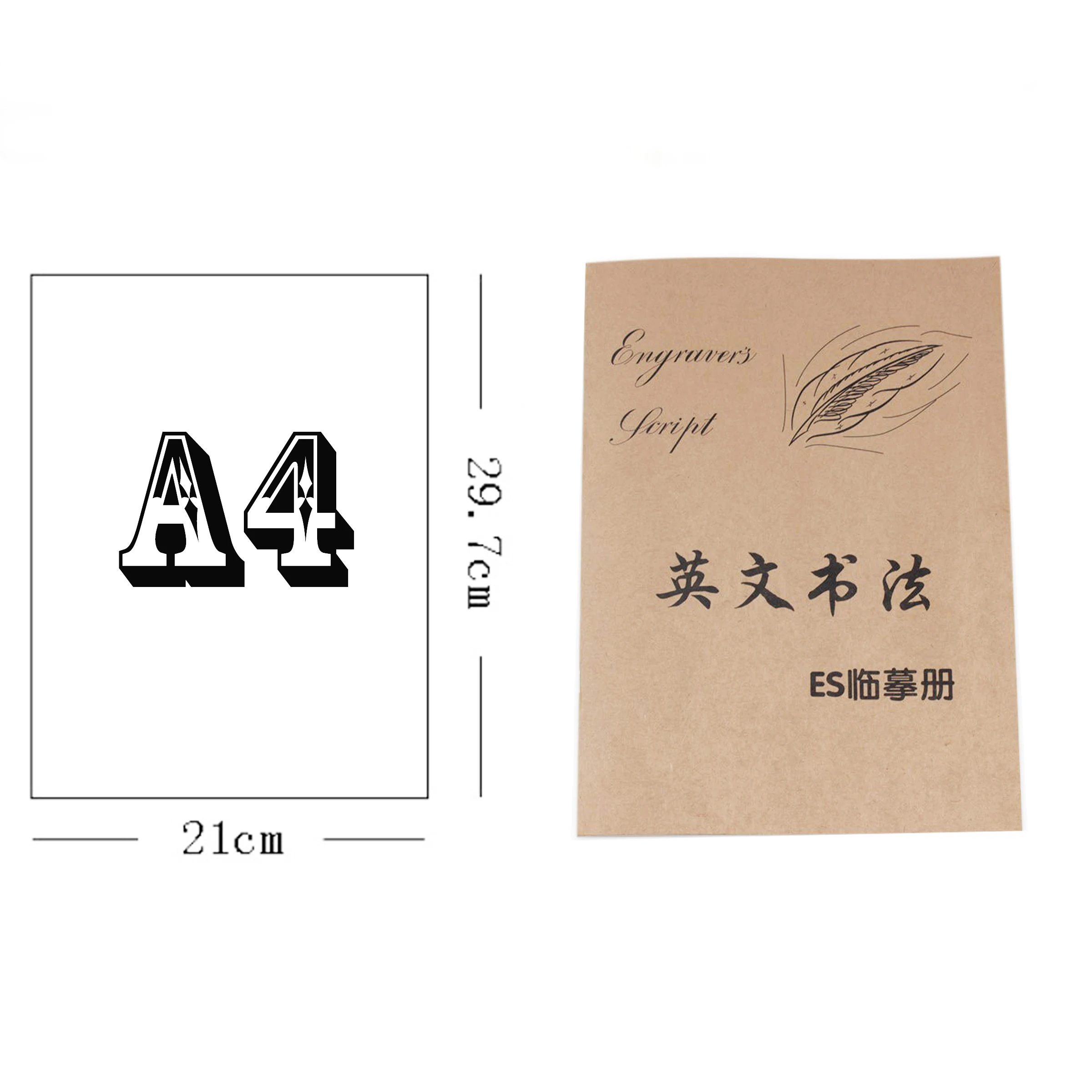 English Calligraphy Practice Book A4 Size Artistic Handwriting Exercise Book for Language Arts And Writing Skills Improvement