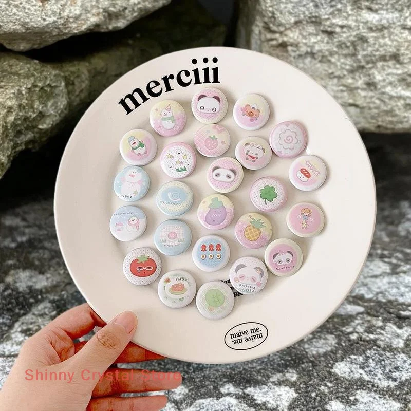 6 pçs/set estilo trevo de quatro folhas 25mm mini pequeno badage antigo broche decoração crachá menina mão conta badage terno