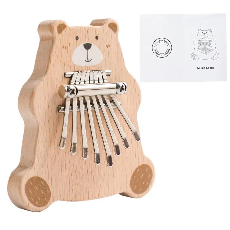 

Thumb Piano Cute Bear Shape 8-Key Thumb Piano Multifunctional Music Educational Toy Portable Instrument For Kids Adults