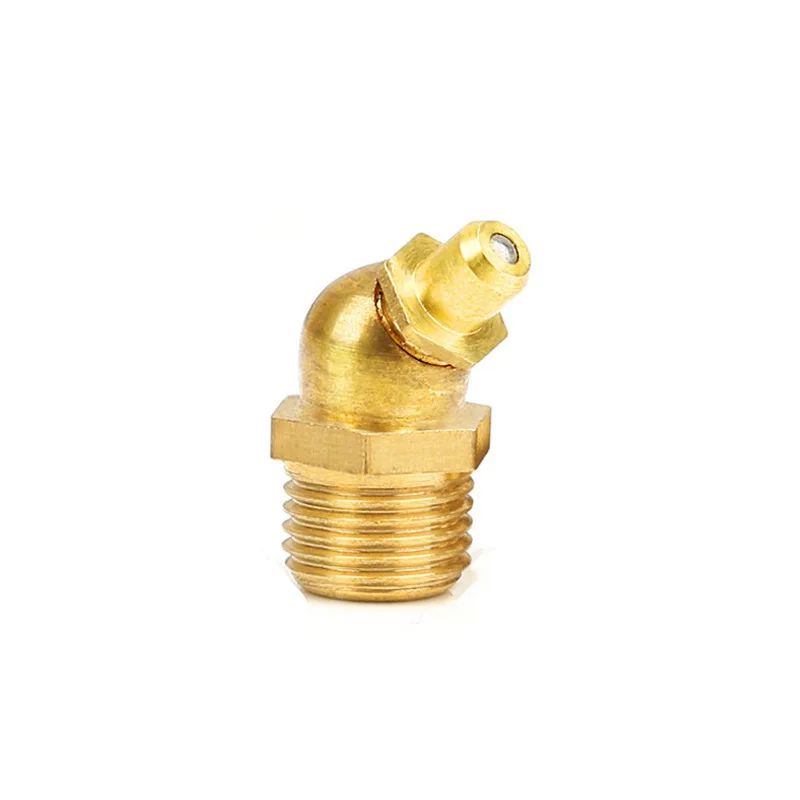 M6-M16 messing vetnippel met fijn schroefdraad 45 ° 90 ° 180 graden hydraulische fittingconnector voor vervangende accessoires van een vetspuit.