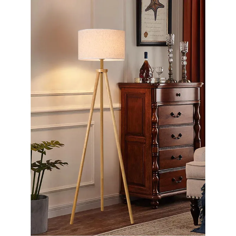 

Tripod Design Wood E27 Led Floor Lamps for Living Room Sofa Side Standing Lights Reading Lamp Bedroom Beside Light Home Decor