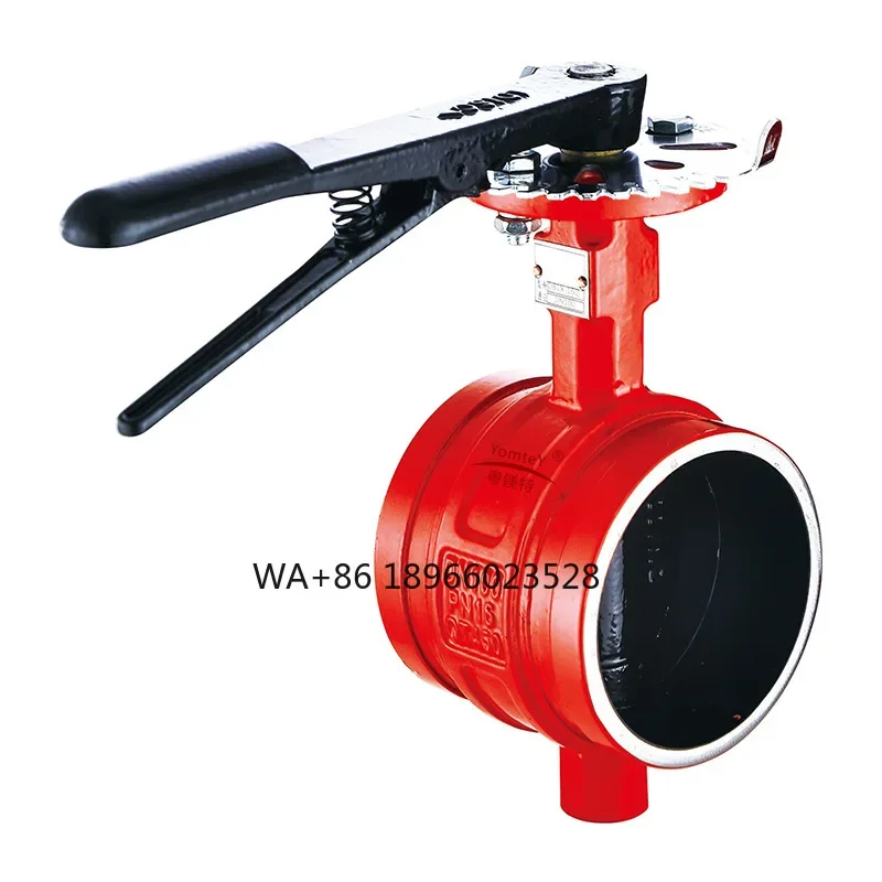 fire butterfly valve turbine groove signal butterfly valve clamp handle valve ductile iron clamp connection