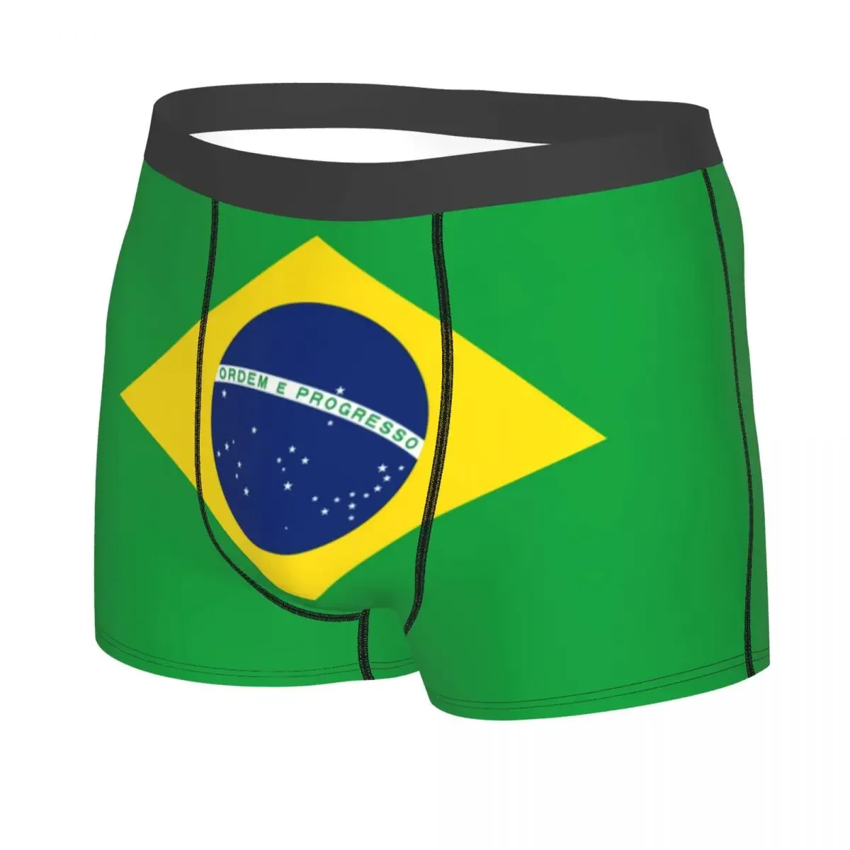 Brazil Flag Underwear Men Sexy Printed Customized Brazilian Proud Boxer Briefs Shorts Panties Soft Underpants