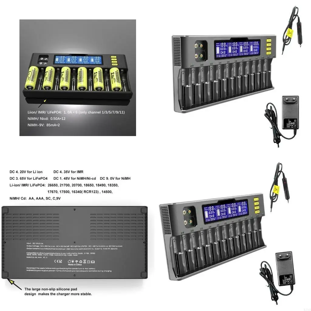 

K3NB 12Slot Battery Charging With Independent Control For 21700 26650 Batteries