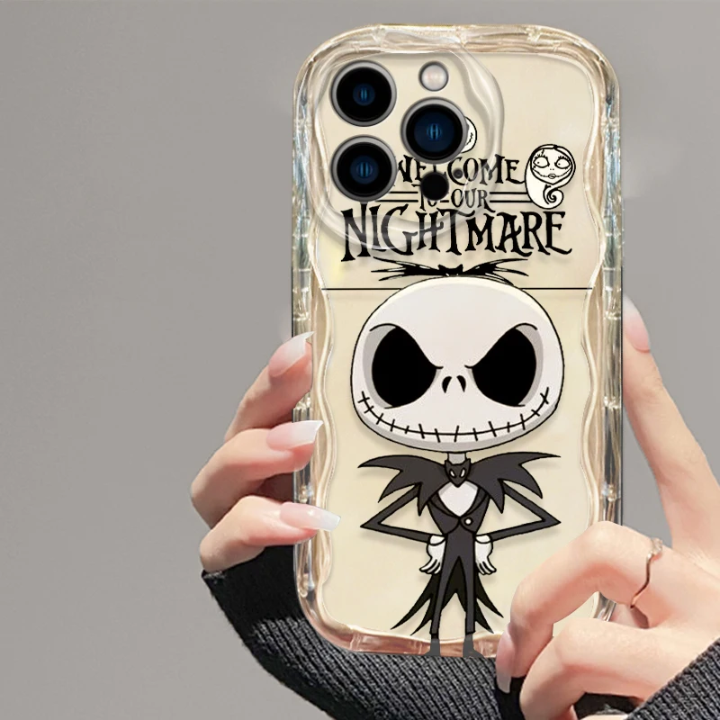 The Nightmare Before Christmas Cover For Apple iPhone 15 14 13 12 11 Pro X XR XS Max Plus 8 7 Plus SE Wave Oil Phone Case