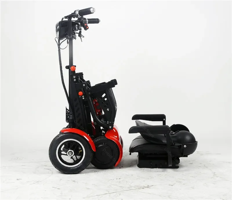 Trottinette Électrique Pliable de 10 Pouces, 36V, 250W, Moteur de Touriste, à 4 Roues avec Grand Accoudoir, Vitesse Maximale 18