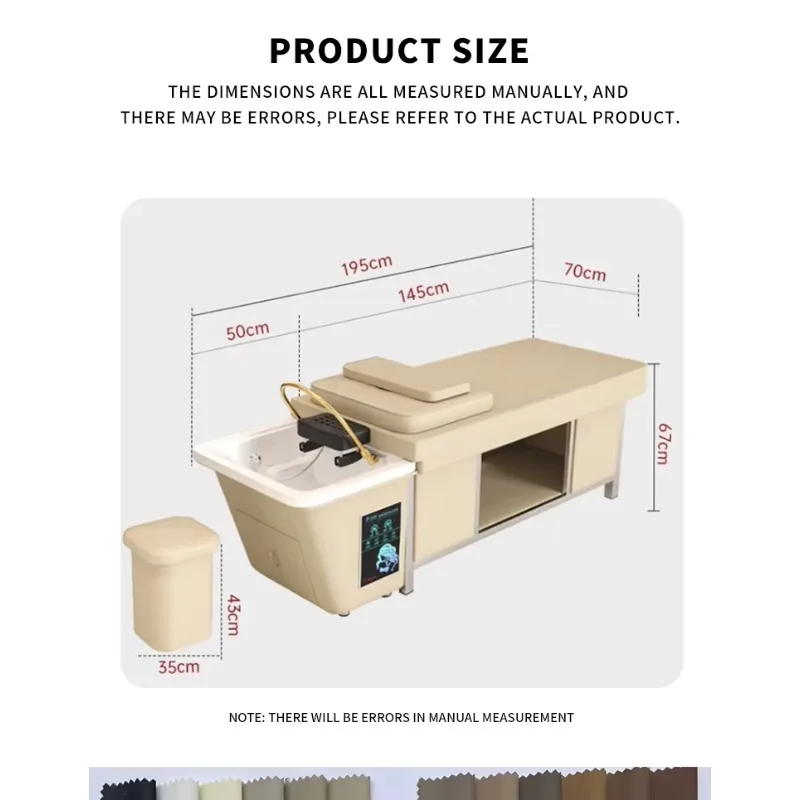 Customizable Color Logo Multifunctional Shampoo Chair Modern Design Stainless Steel  Salon Ceramic Basin High-Density