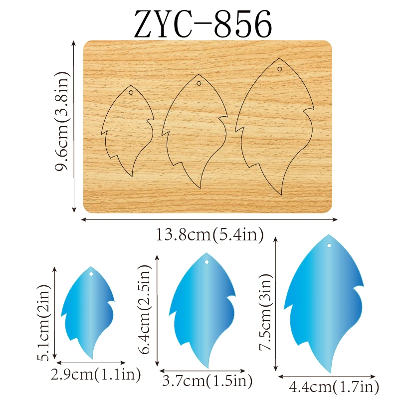 ZYC-856 eardrop wooden cutting mold suitable for diecutting machines