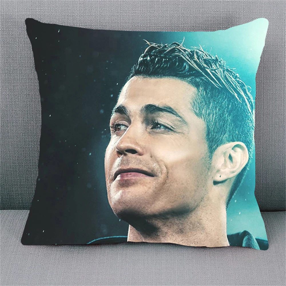 Cristiano Ronaldo Quadratisches Kissen Portugal Star Surrounding CR7 Kissen im gleichen Stil Bettkopfkissen Sofakissen doppelseitiger Druck