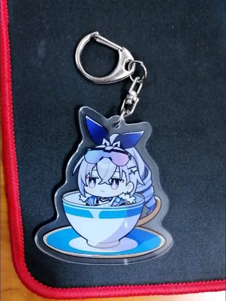 Honkai:Star Rail Cute Teacup Little Hand Styles Imbibitor Lunae Jingliu Character Keychain Base Acrylic Keyring Gift For Fans