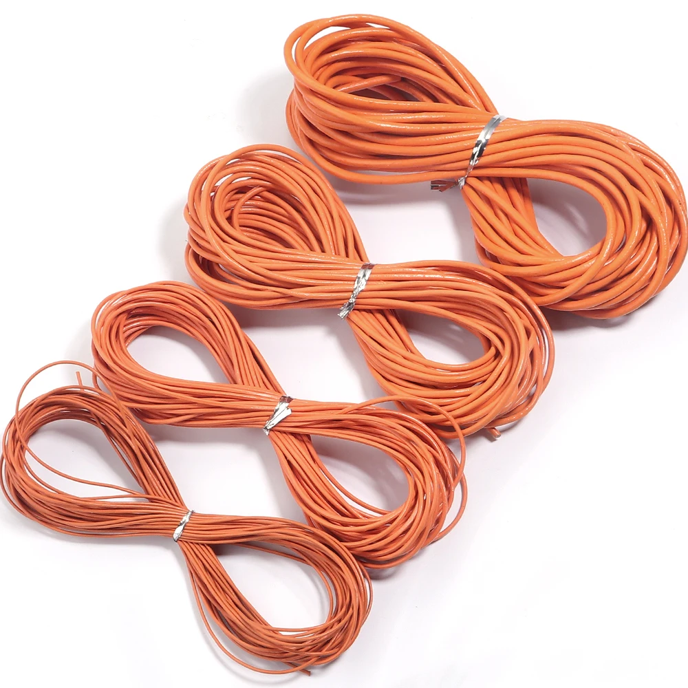10 Meter 100 % echtes Lederband, Durchmesser 1/1,5/2/3 mm, buntes rundes Lederseil für Armband, Halskette, DIY-Schmuckherstellung – Detail 20