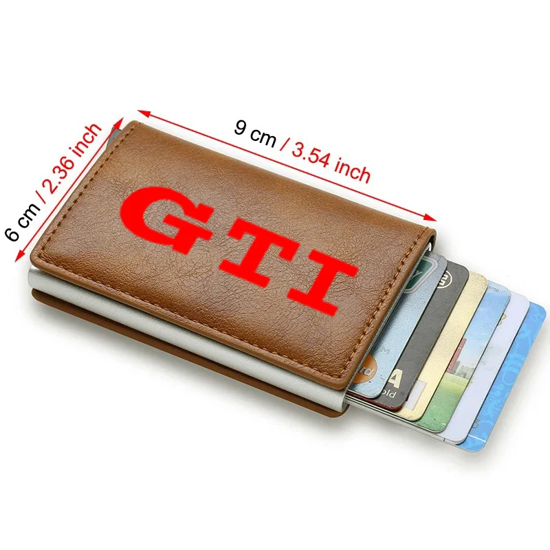 Rfid Credit Card Holder Men Wallets Bank Cardholder Leather Wallets For VOLKSWAGEN VW GTI Logo Badge 2023 2022 2017 2013 2021 20