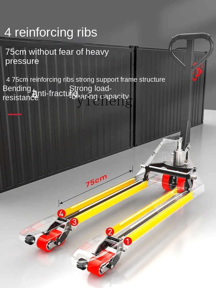 ZF forklift manual hydraulic ground cow loading and unloading hydraulic hand push truck