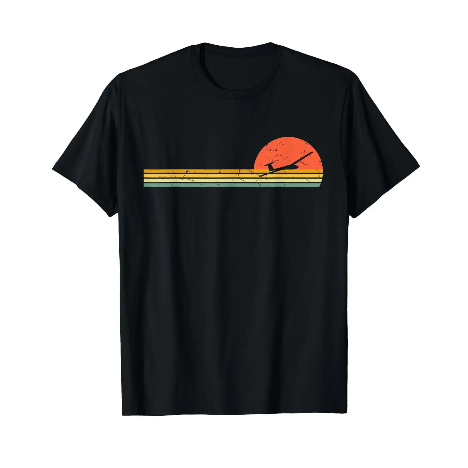 Glider Retro Vintage Aeroplane Pilot T Shirt black vintage Washed homme fashion Comfortable graphic designer clothes Soft