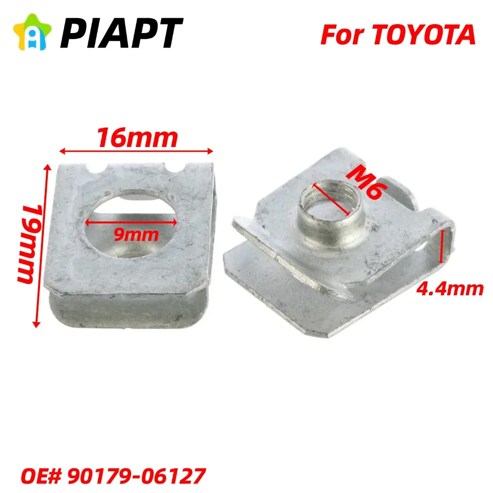 

20pcs OE# 90179-06127 M6 License Bracket Retainer Bumper Cover Fog Lamp Assembly U Nut for Toyota