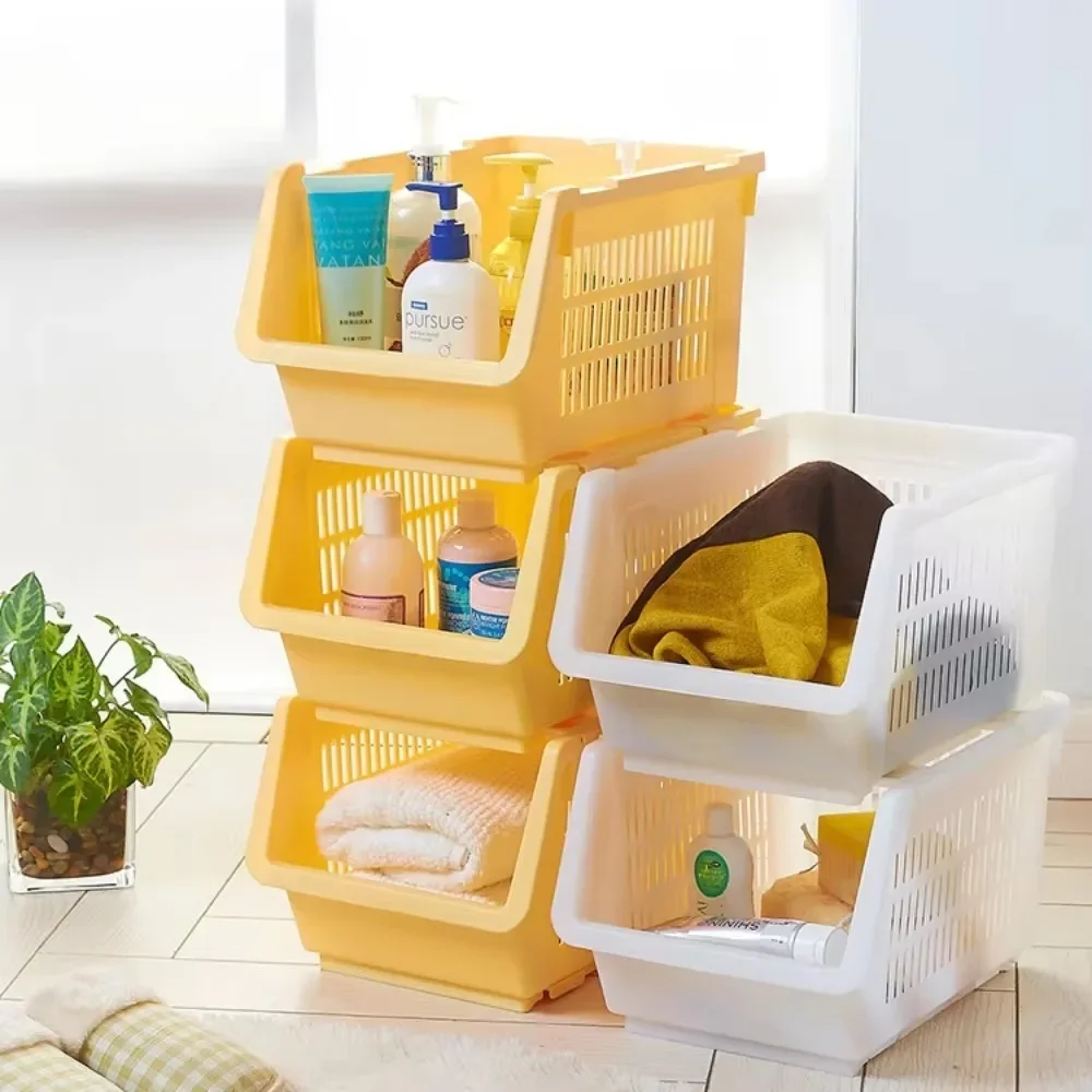 Stackable Vegetable Storage Baskets Household Snack Toy Storage Rack Multi Layers Floor Standing Multi-Function Bathroom Basket