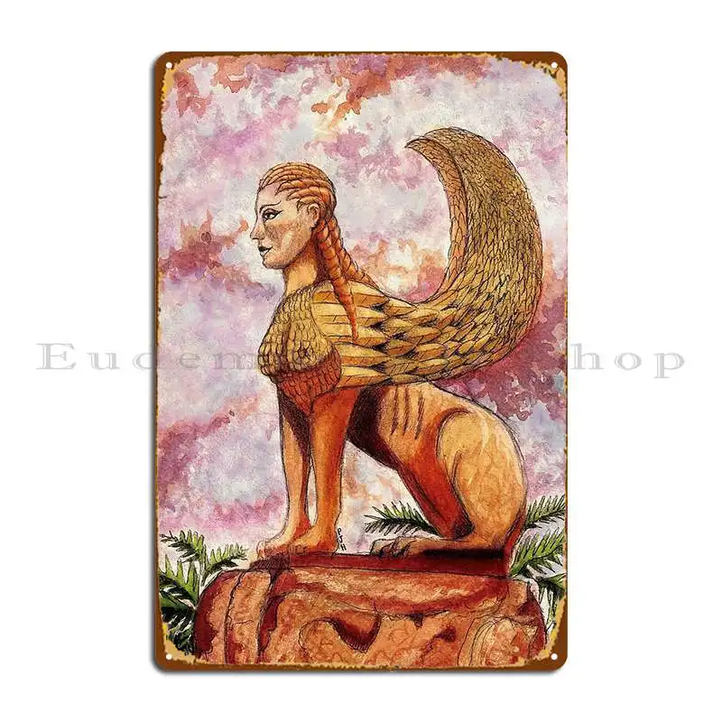 أبو الهول المجنح من Naxos علامة معدنية الطباعة نادي بار جدار مخصص جدار ديكور لوحات الحفلات تين تسجيل ملصق