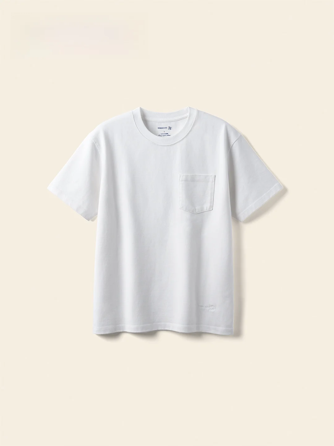 

Футболка SIMWOOD свободного кроя из длинноволокнистого хлопка, плотный деним, повседневная молодежная модная летняя футболка