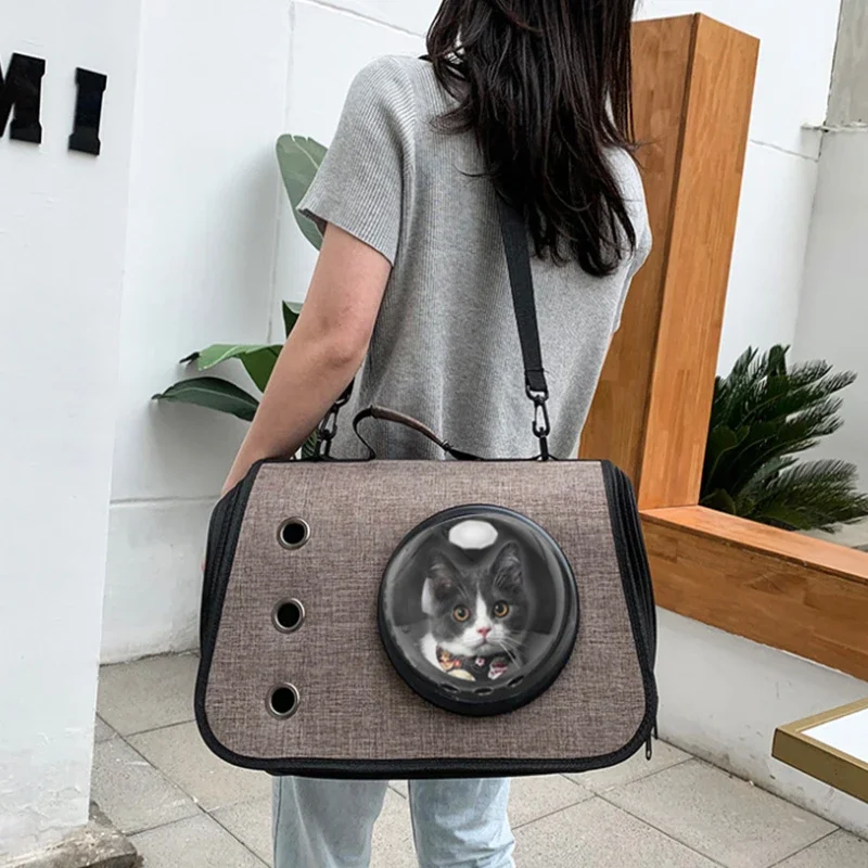 Breathable Travel Cat Bag Dog Bag with Locking Safety Zippers Foldable Pet Cat Carrier Dog Carrier Bag Comfortable Cat Backpack