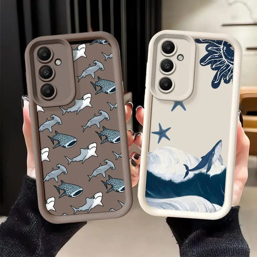 Phone Cover Case for Samsung Galaxy A57 A54 A55 A73 A32 A36 A56 A25 A26 A35 A52 A22 A24 A21s Whale Shark Hammerhead