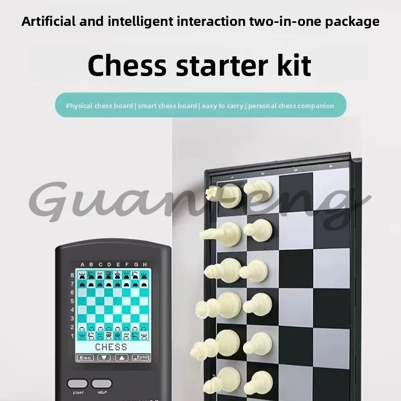 Pocket Intelligent Electronic Chess Board Children Learn Chess Parent-child Puzzle Artifact