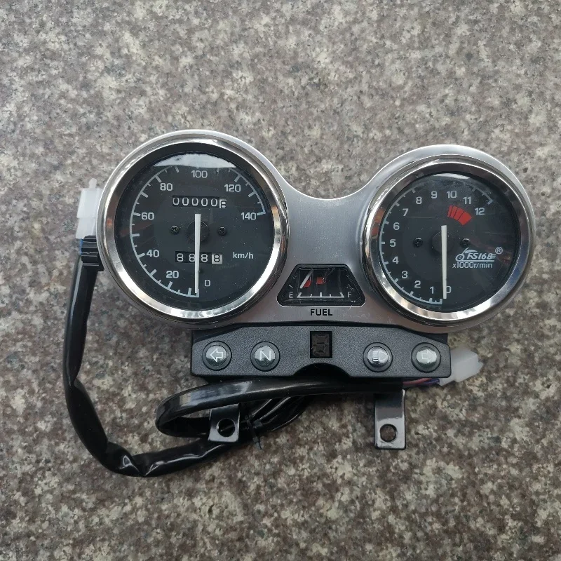 Universal Readable Speedometer Gauge Panel Motorcycle Odometer Instrument LED KM/H Racer ATV Oil Table