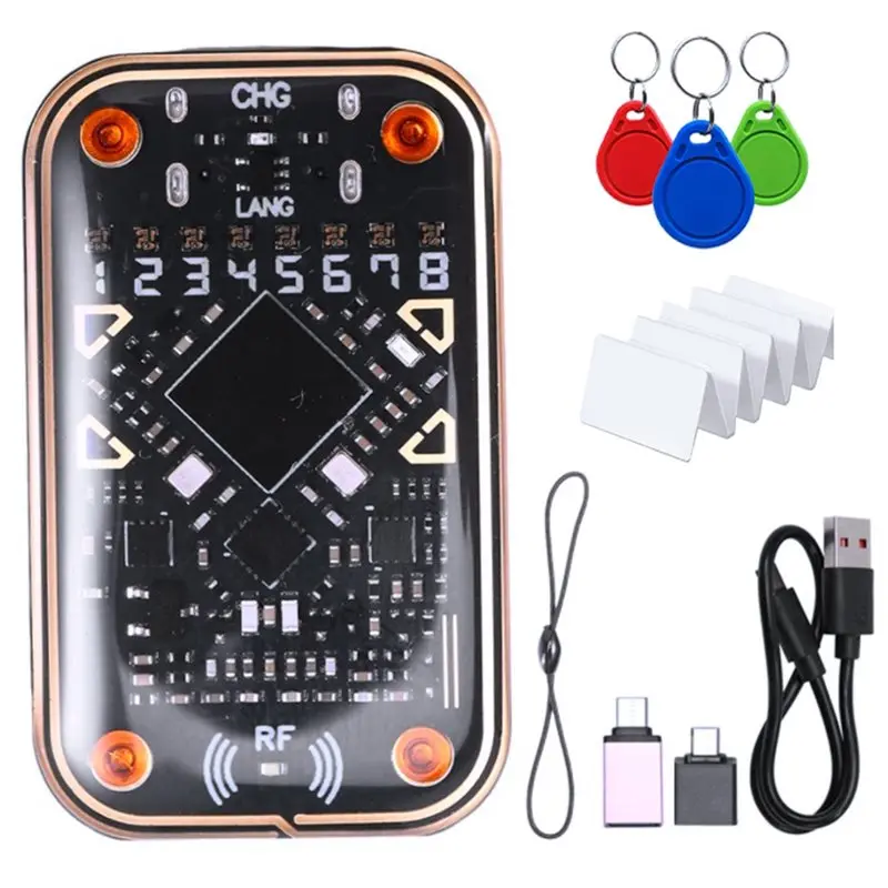 【RECOMENDAR】Chameleon V2.0 125Khz 13,56 Mhz RFID lector de Chip inteligente emulador NFC duplicador tarjeta decodificación 3Xuid llavero + 10Xuid coche