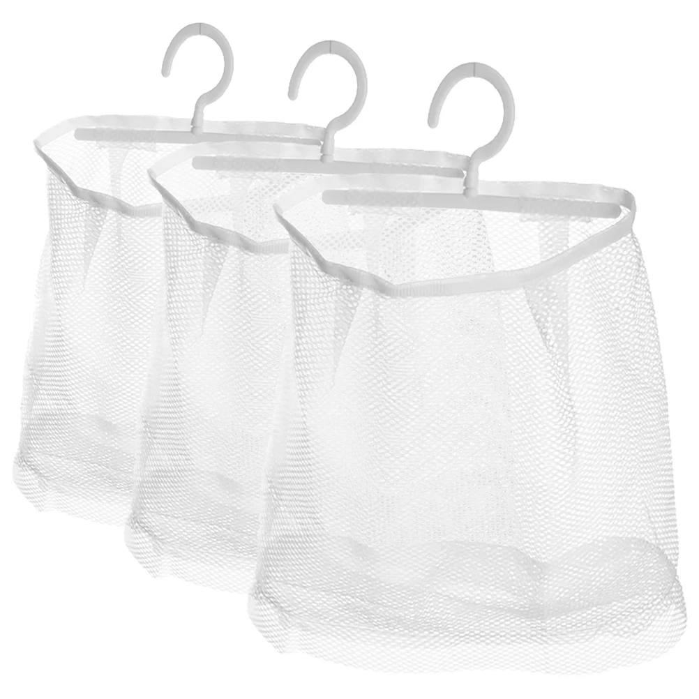 

3 Pcs Storage Bag Hanging Mesh Toy Mesh Storage For Toys Organizer Breathable Laundry Net Cloth Bath Hamper Large Capacity
