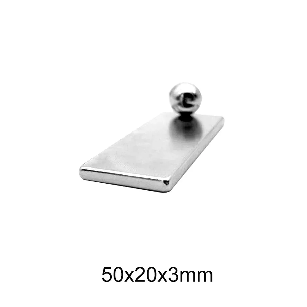 50x20x3 Strong Neodymium Magnet 50mm x 20mm Magnetizing Permanent Magnet50x20x3mm Block powerful Magnet 50*30*3 mm