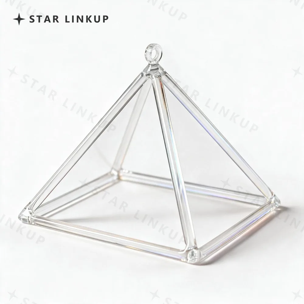 10 Inch Clear Quartz Crystal Singing Pyramid for Sound Healing and Increase Energy with Free Mallet