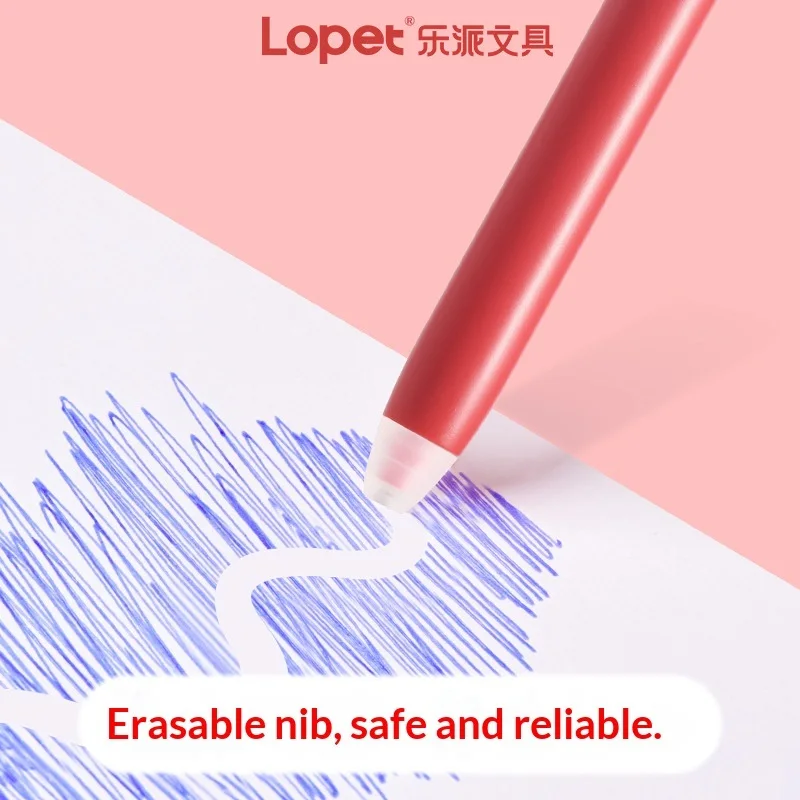 

Lopet Cute Animal Design ST Erasable Gel Pen 0.5mm Black/Blue Thermal-Sensitive Ink,Smooth Writing for Student Exams & Practice
