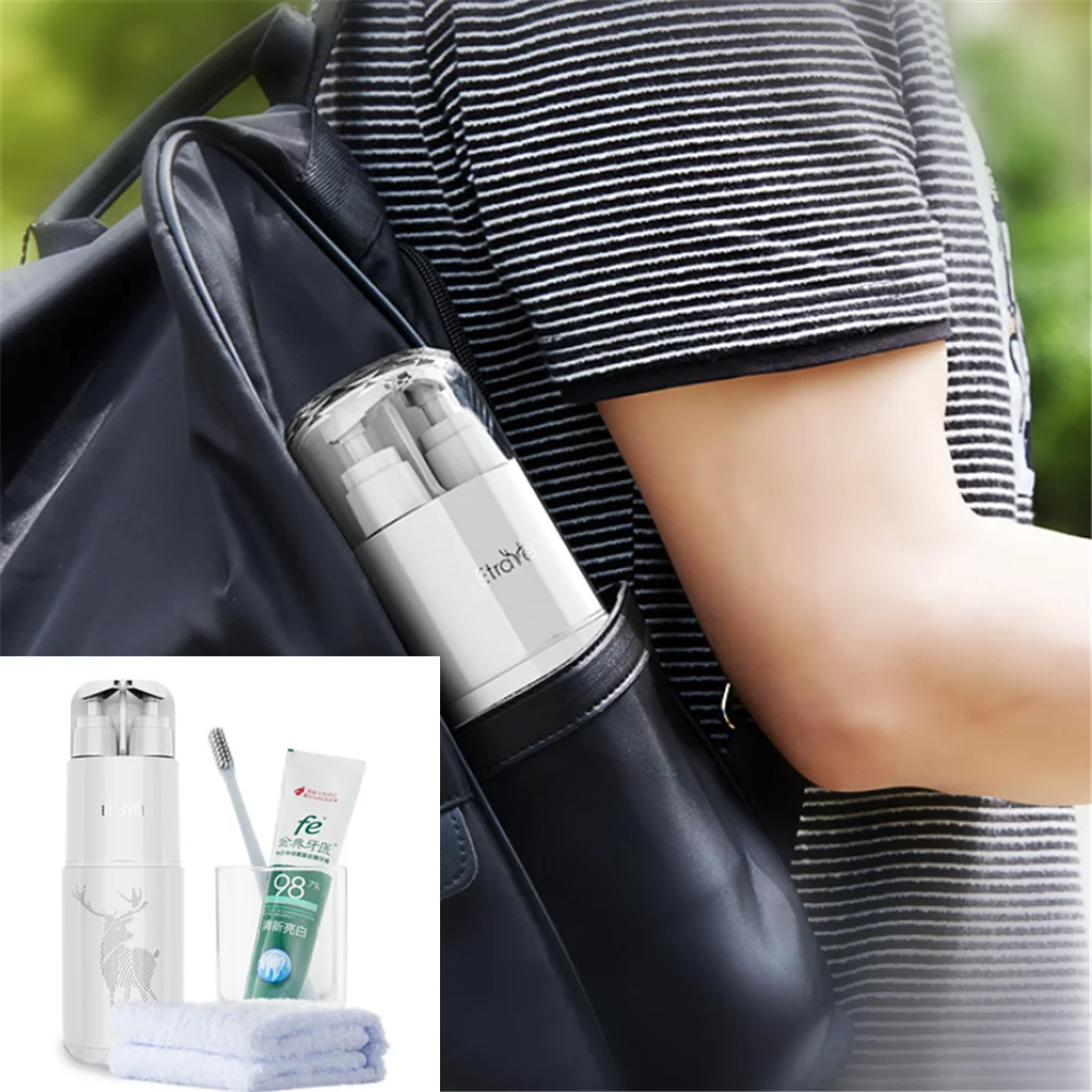 נסיעות לשטוף ערכות גביע מוצרי מוצרי רחצה ניידים להגדיר משנה בקבוק מברשת שיניים תת בקבוק משחת שיניים מגבת המארגן אמבטיה