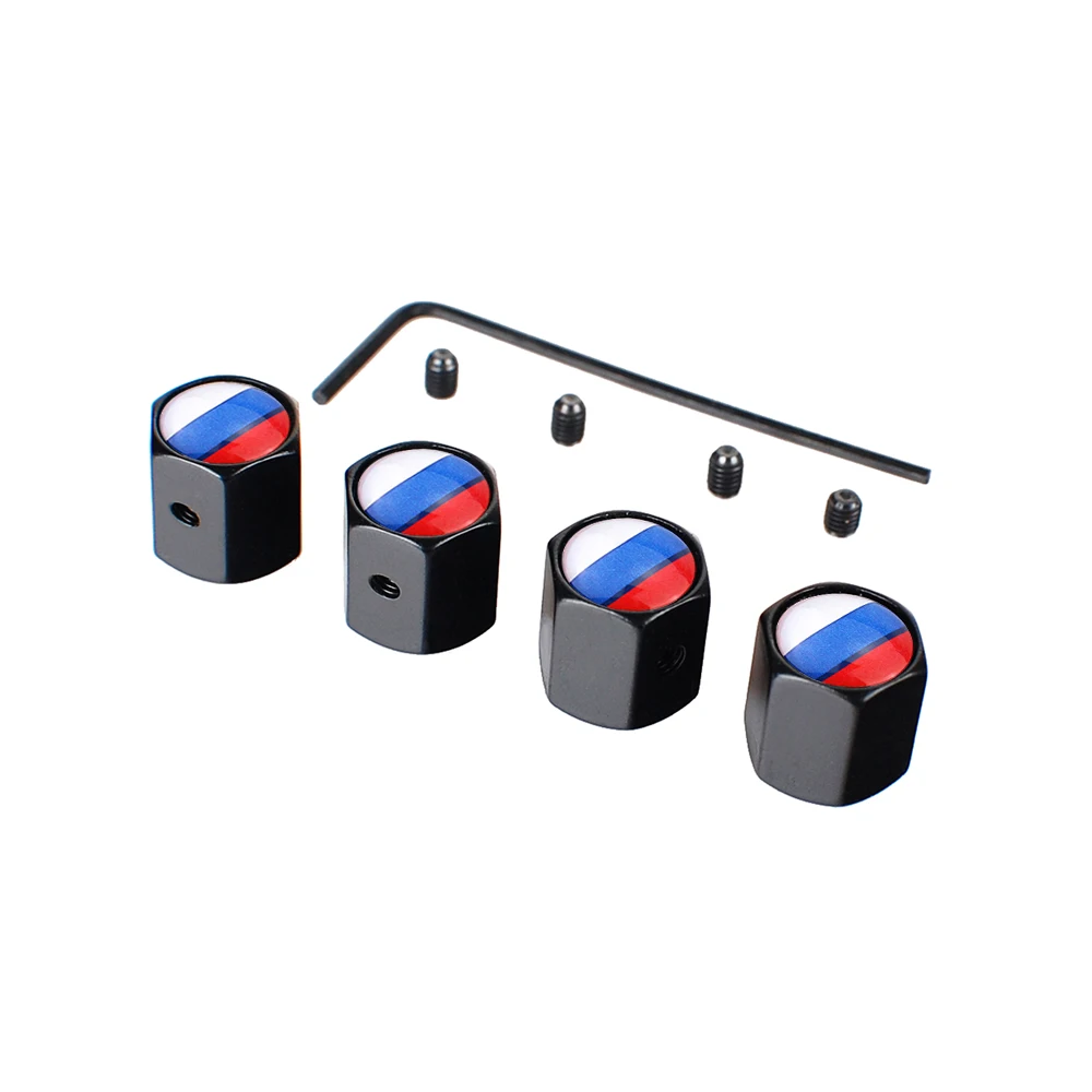 4PCS Russia Flag Car Wheel Air Cover Dust Proof Car Air Valve Stem Caps for Ford Volkswagen Skoda Audi BMW Fiat KIA Accessories