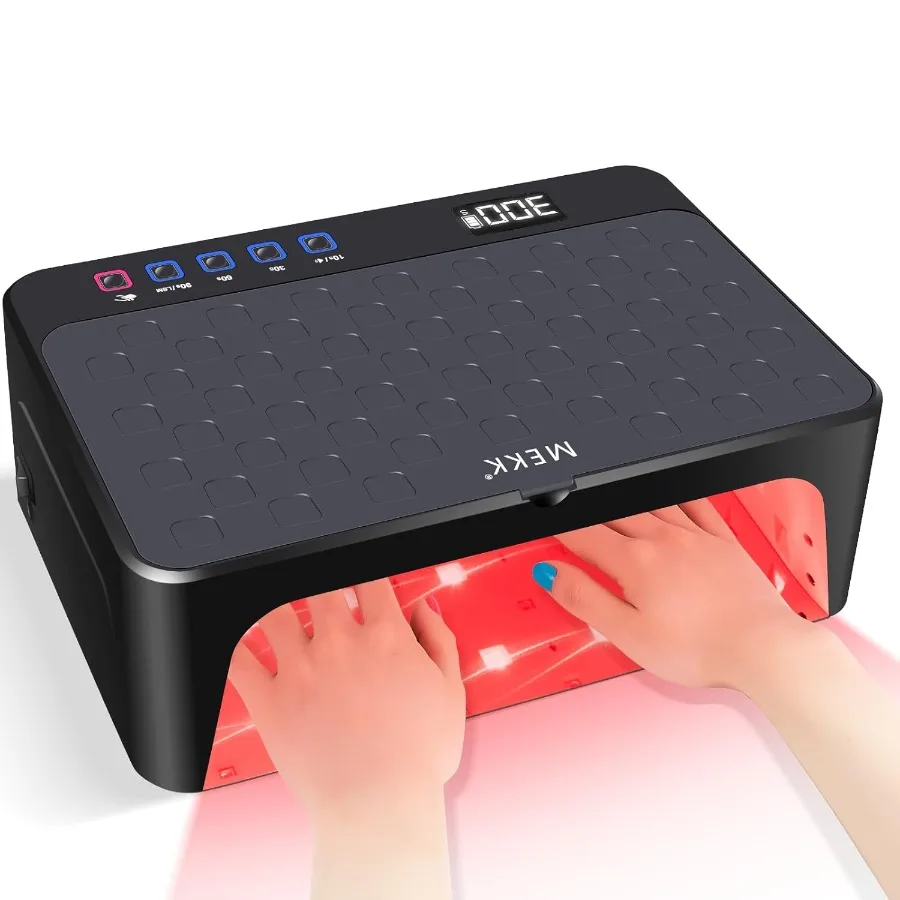 

UV LED Nail Lamp Luxury Cordless UV Light for Gel Nails with Red Light Skincare4+2 Timer Modes TwoHand Design Professional Nail