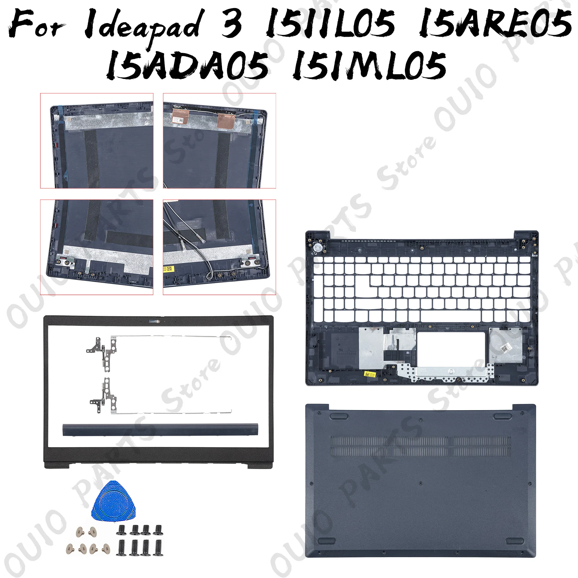 

Cover For Ideapad 3 15ARE05 15IML05 15IIL05 15ITL05 15ADA05 3 LCD Back Cover AP1JV000240 Bezel Palmrest Bottom Hinge GS552