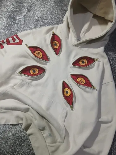 Imagen 2 del producto Sudaderas con capucha Punk Six Eyes Kokushibo con múltiples cremalleras, sudadera de diseño moderno Y2k, ropa de calle informal de gran tamaño, moda para parejas, Sudadera con capucha de Anime