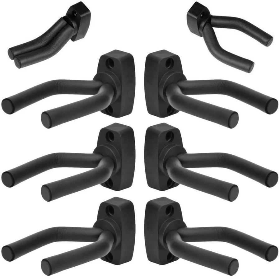 3/6pcs Adjustable Wall Mount Guitar Holder Stainless Steel Non-Slip Sponge Easy Install Secure Hanger for Guitar Bass DDJ