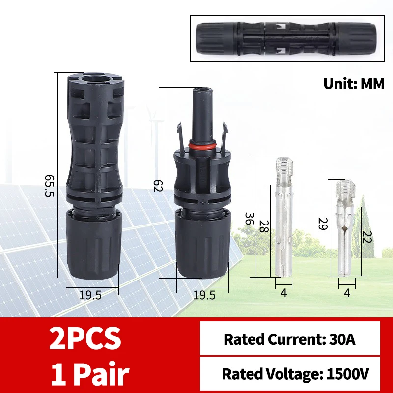 IP68 1Pair 1500V 30/50A Solar Connector Male Female Mouted Panel Branch Waterproof Module For PV Cable 2.5/4/6/10mm2 Electrical