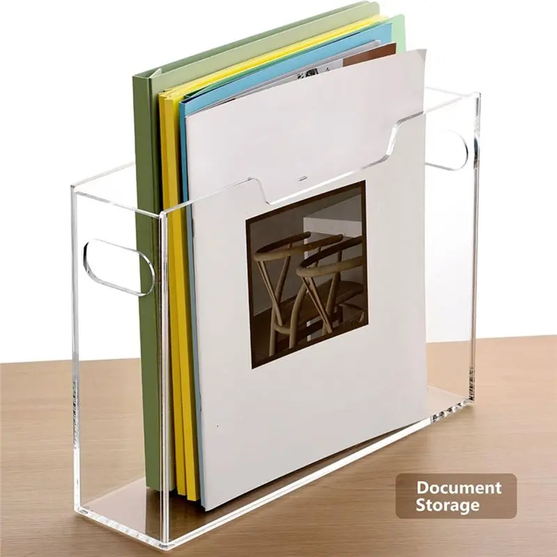 [NEW!】 Clear Acrylic File Organizer Box, Letter Size Hanging Organizer With Handle-Portable File Storage Solution Folder