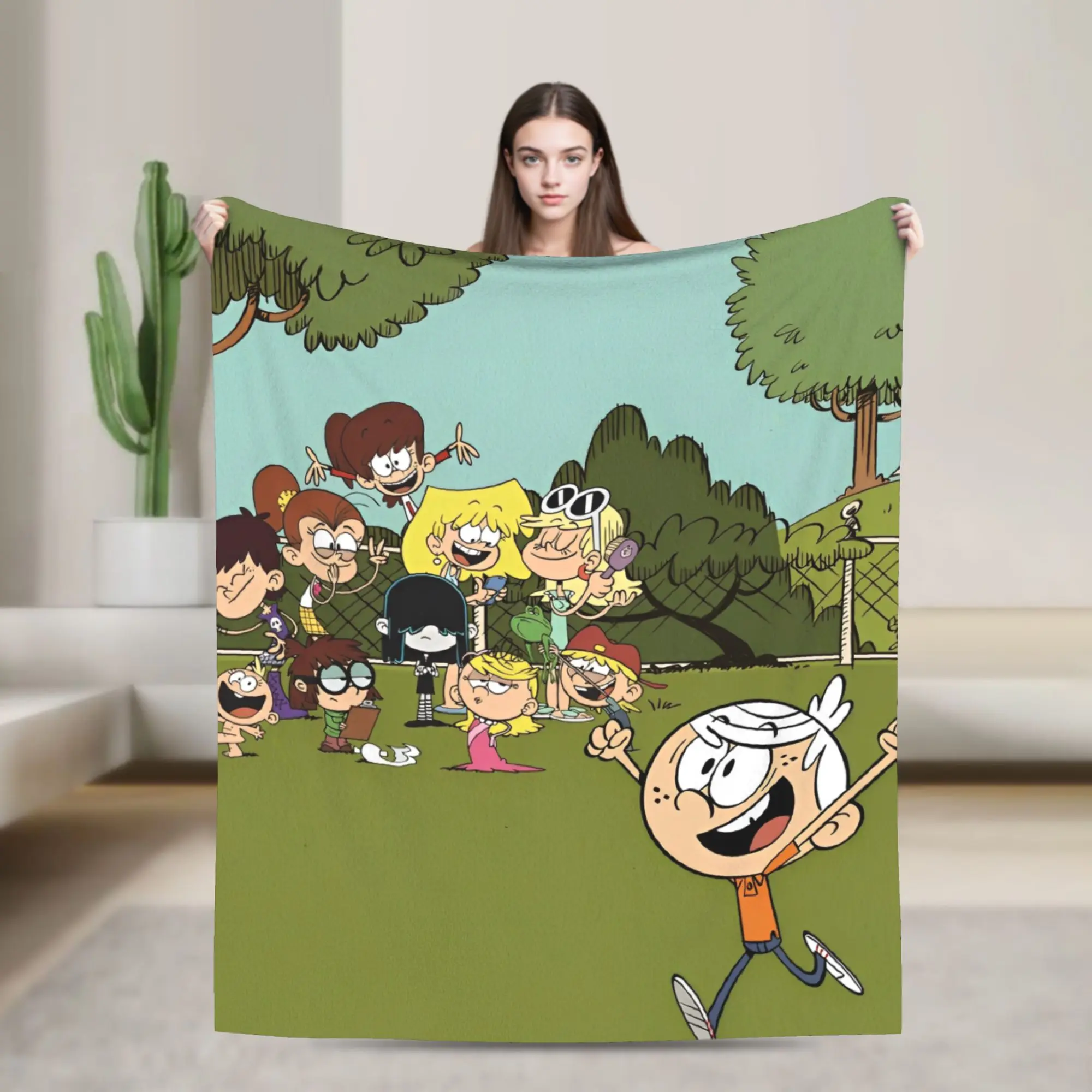 

L-Loud Houses Family Cartoon Blankets Super Soft Plush Bedding Throws For Home Decor Decorative Flannel Bedspread Bed Cover