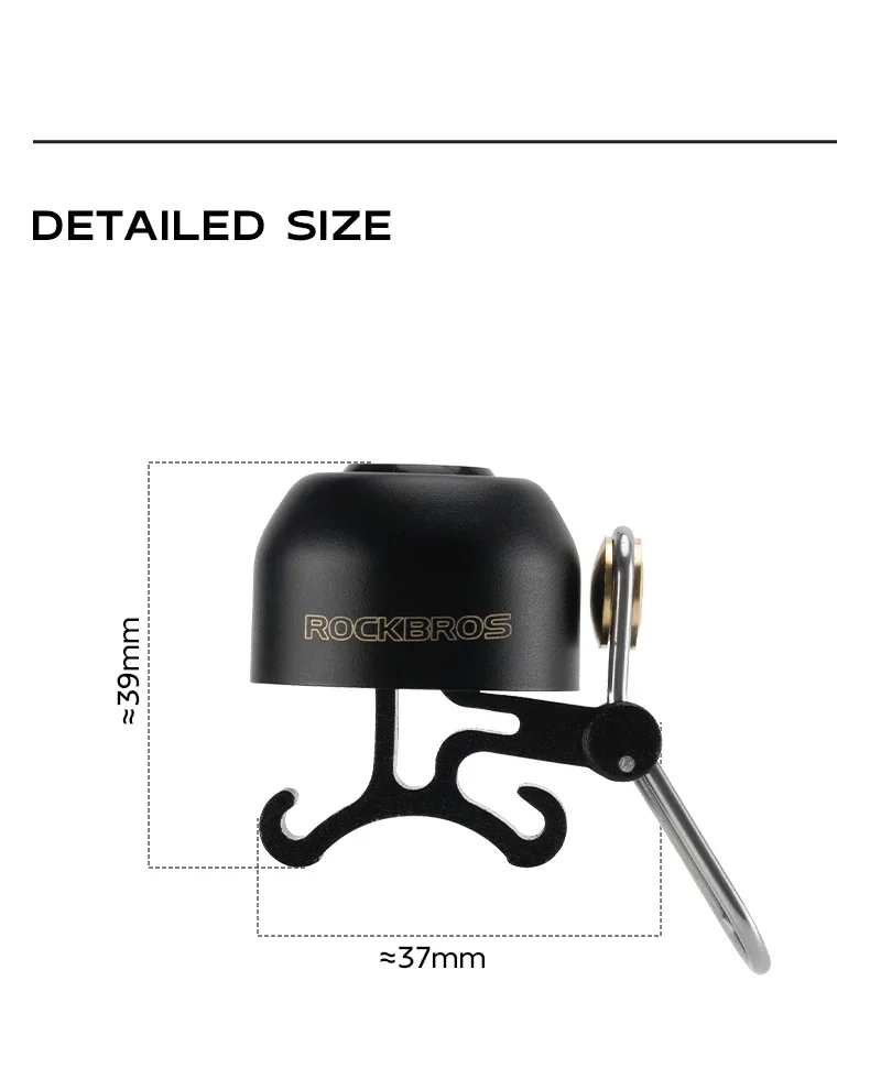 ROCKBROS Lokaler Versand Fahrradklingel 100dB Warnton Kupfer-Aluminium-Legierung Wasserdicht Ultraleicht Laute Fahrradklingel Fahrradzubehör – Detail 12