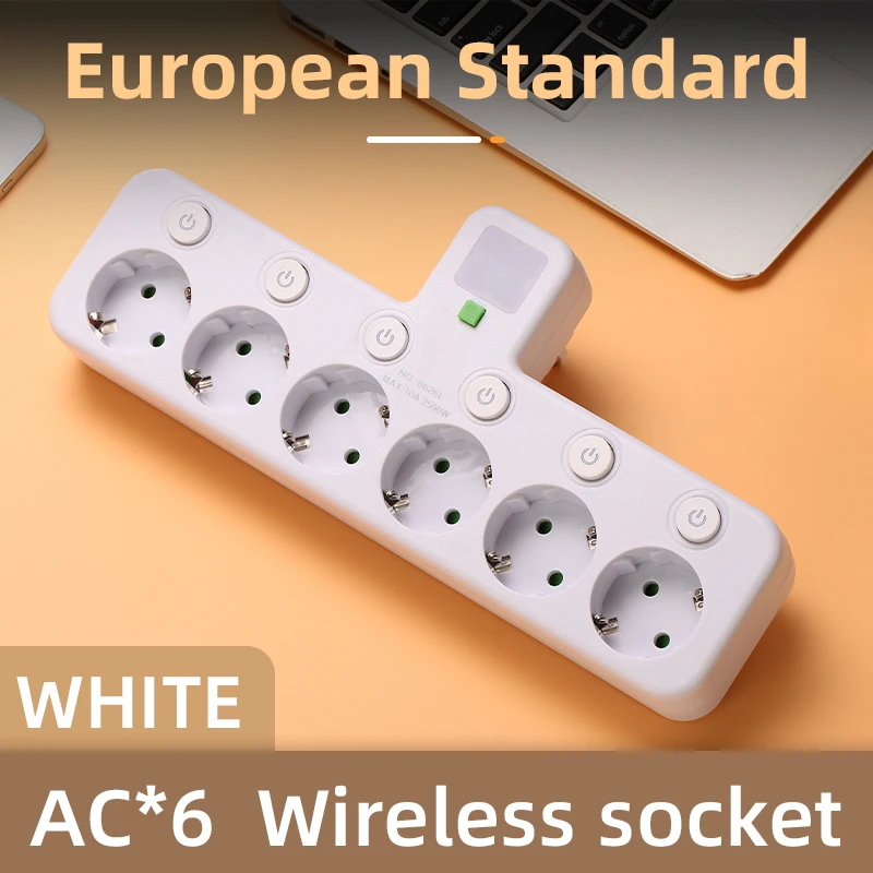 EU-stekker en stopcontact 4 stopcontacten, multi-stekker stopcontact en stopcontact zonder verlengkabel of USB- en Type-C-poort