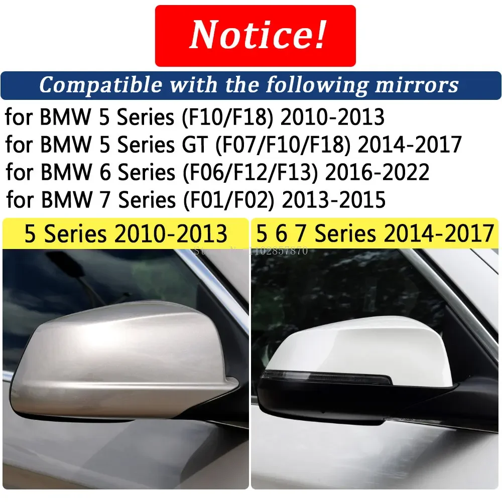 Rearview Mirror Cover for BMW 5 6 7 SERIES F10 F18 GT F07 F06 F12 F13 F01 F02 Real Carbon Fiber Side Mirror Shells Case