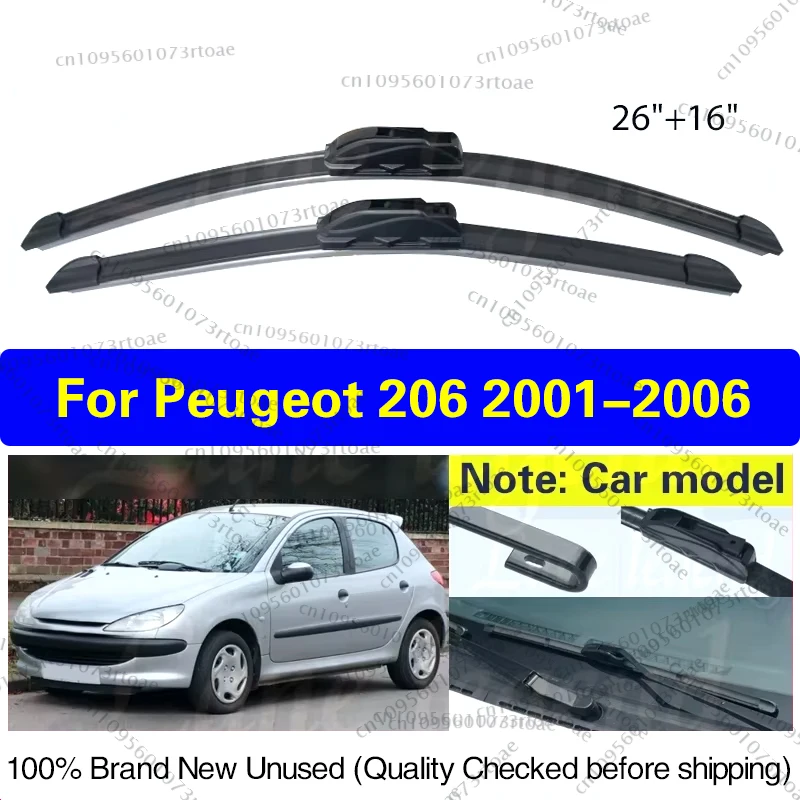 

Wiper Front Wiper Blades For Peugeot 206 2001 - 2006 Windshield Windscreen Clean Window Car Rain Brushes 26"+16" Car Accessories