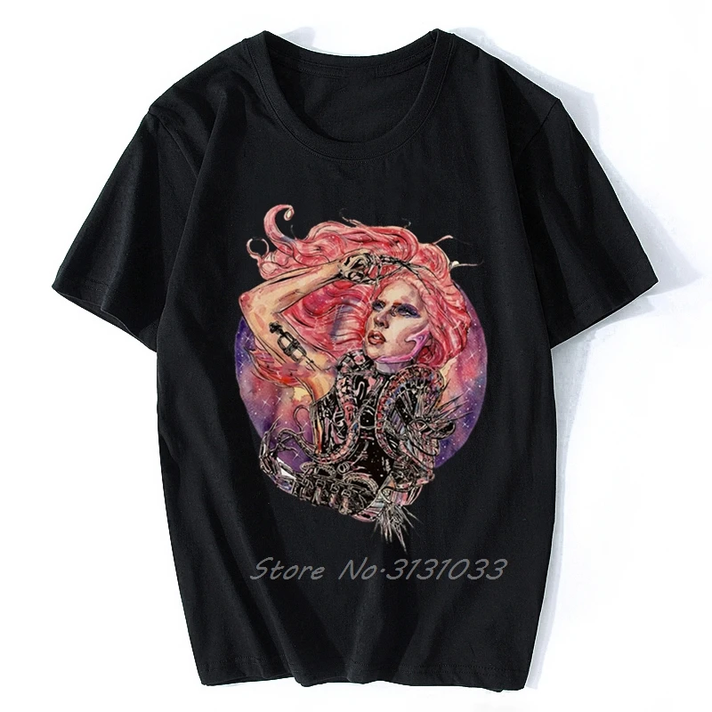 Lady Gaga Chromatica (Inspired) T Shirt Men O-neck Short Sleeve Tshirt Cotton Tees Streetwear