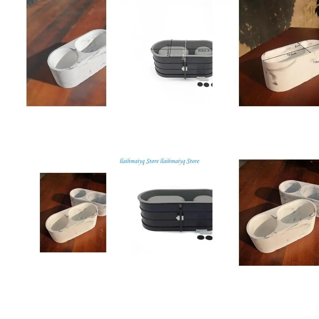 

573B овальная форма для бетонного цветочного горшка, двойная сочная кашпо, горшки для декора