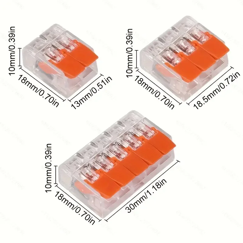 30 1 In And Out Fast Cable Electrical Clamp Kit Connector Terminal 30 Pcs Orange Combinat