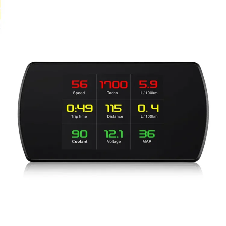 

HUD Multi-languages 4.3 Inch Car Heads Up Display Car Alarms Overspeed Warning Fuel Consumption Up Display