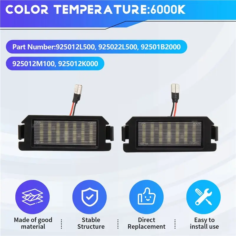 Car License Plate Light Parts 925012L500, 925022L500 For Veloster Genesis Coupe For Kia Soul/EV-X59A